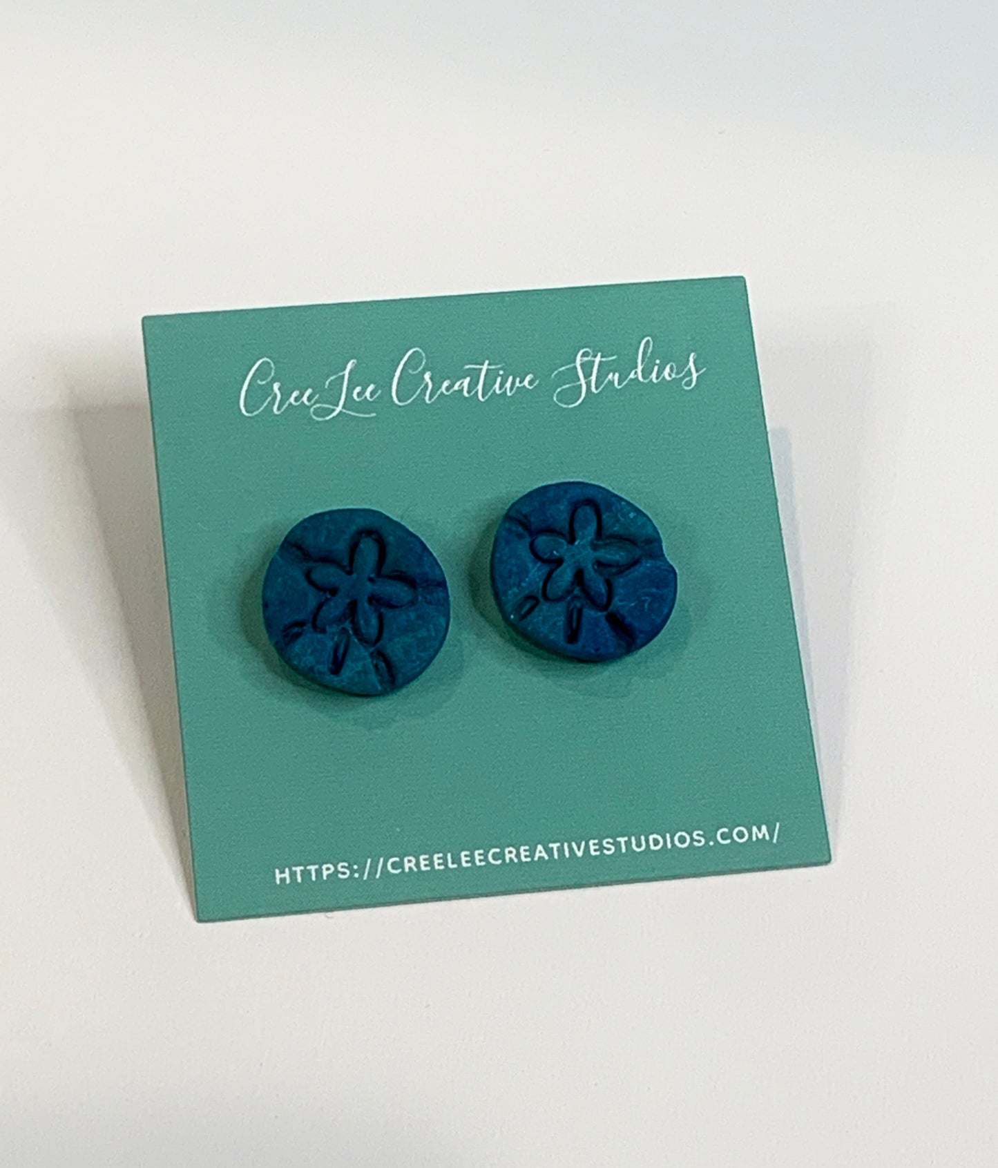 "New" Beachy Vibes - Medium Sand Dollar Stud Earrings