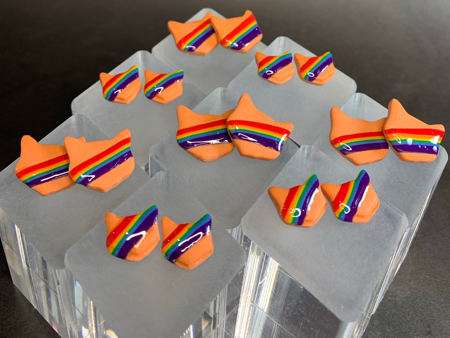 Cat - Rainbow Cat Earrings