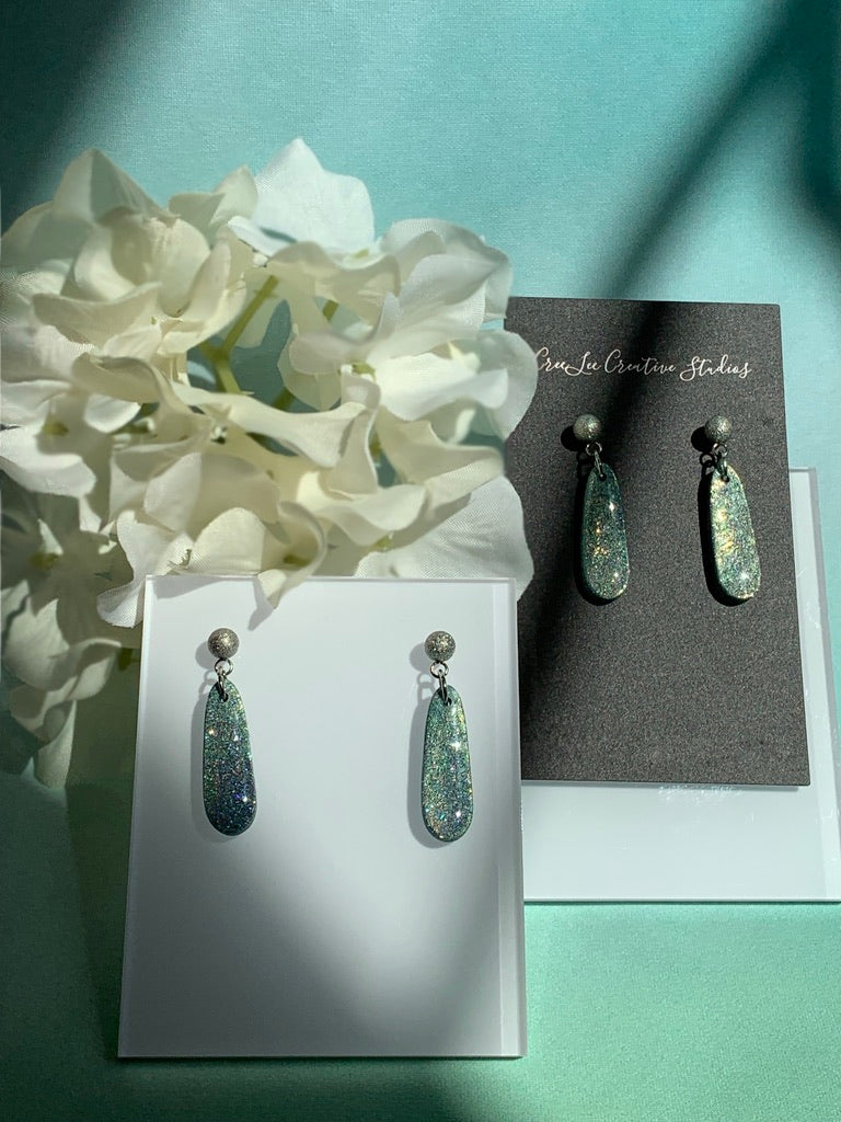 Fancy Everyday - Silver Turquoise Drop Earrings