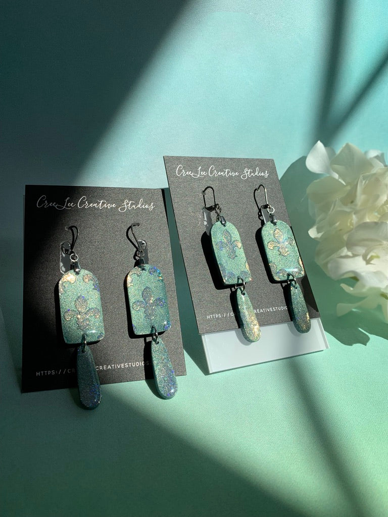 Fancy Everyday - Fleur de Lis Silver Turquoise