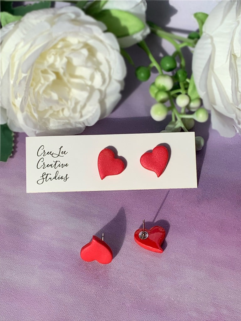 Love - Red Heart Earrings