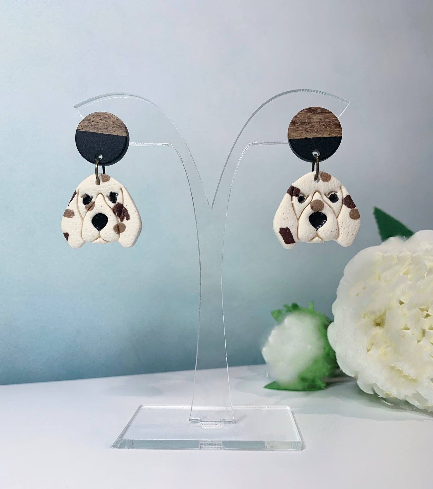 "New" Spotted Dog Earrings