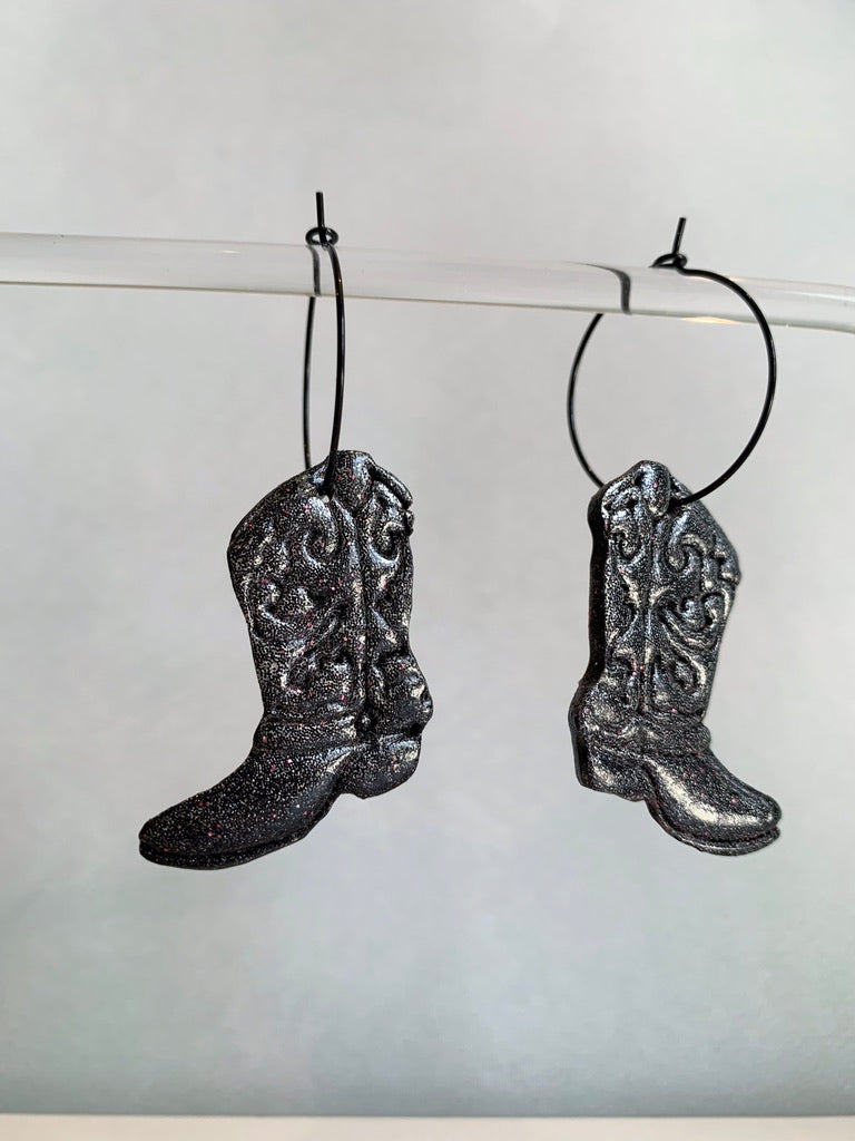 BOHO Sparkle Glitter Cowboy Boot - Red or Pink or Black