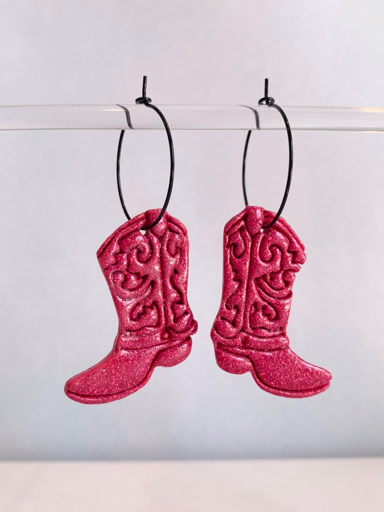 BOHO Sparkle Glitter Cowboy Boot - Red or Pink or Black