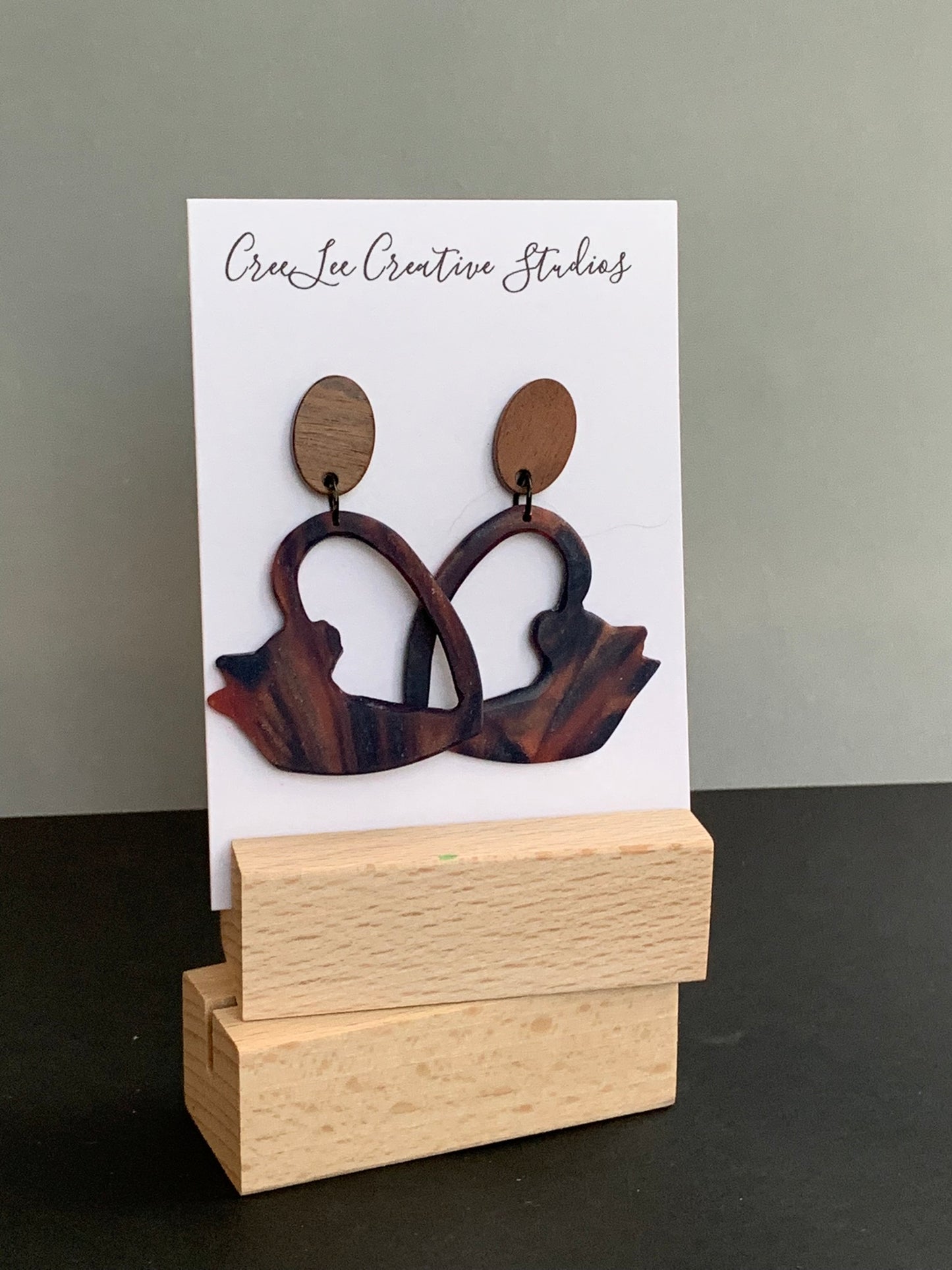Cat - Torti Cat Love - Heart Shaped Earrings