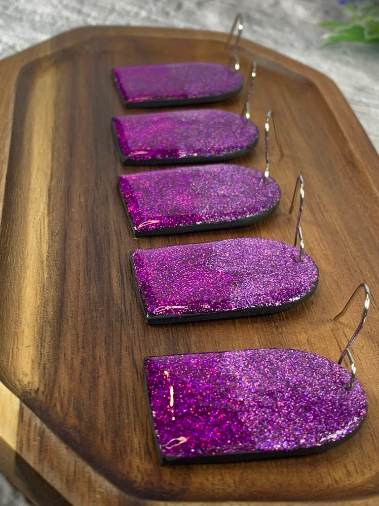 NEW * The Glittering Portal - Purple Arch Earrings
