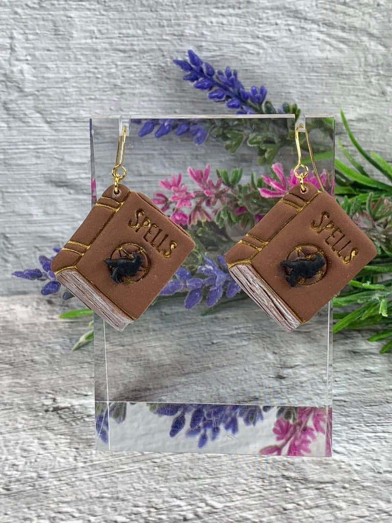 NEW * The Raven's Grimoire Earrings | Practical Magic Inspired Spellbook Jewelry