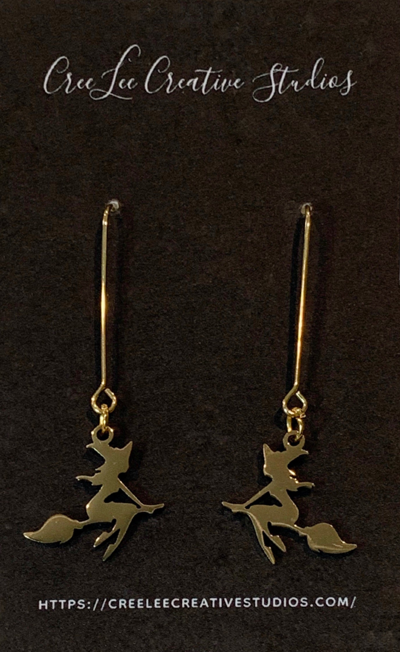 Spooky - Stainless Steel Flying Witch Earrings - RESTOCKED