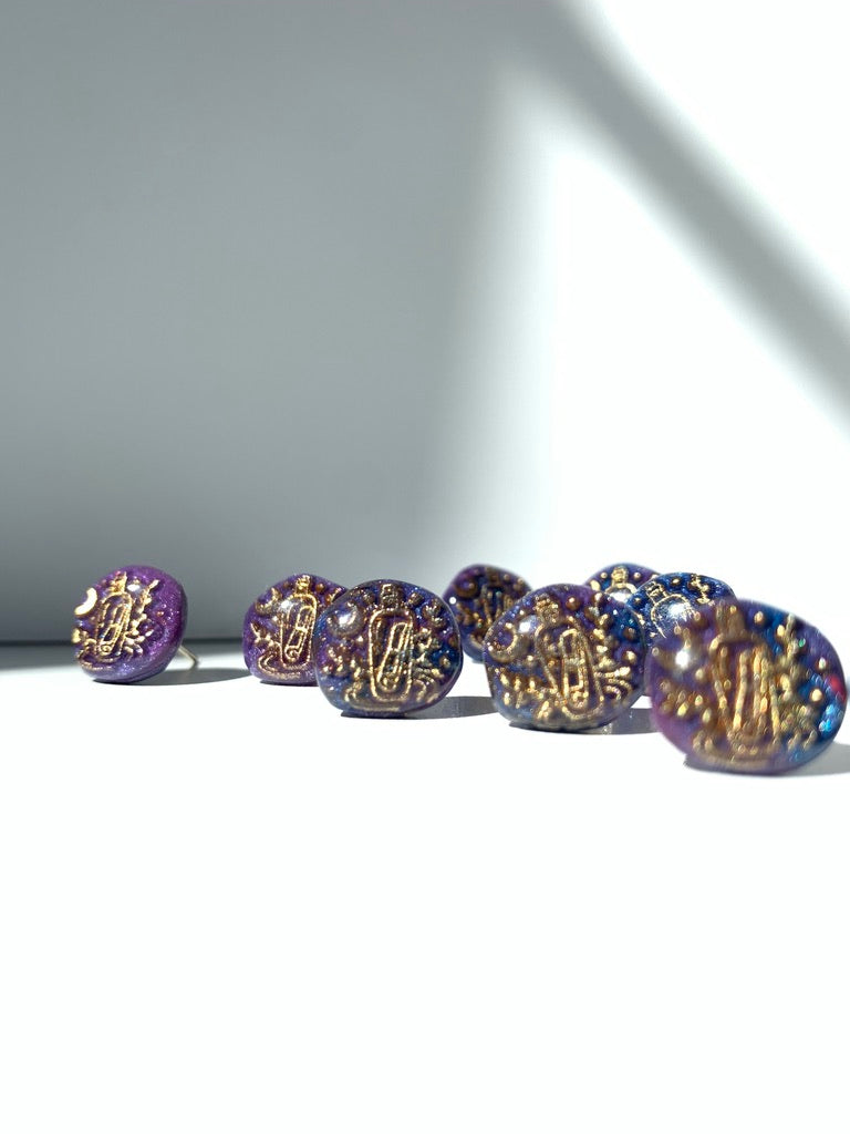 "New" Beachy Vibes - Message in a Bottle Button Studs