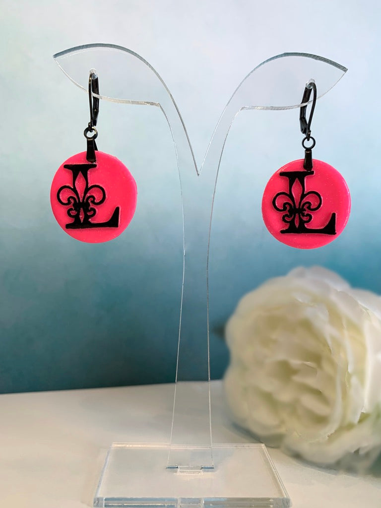 "New" Fleur de Lis L Coin Earrings