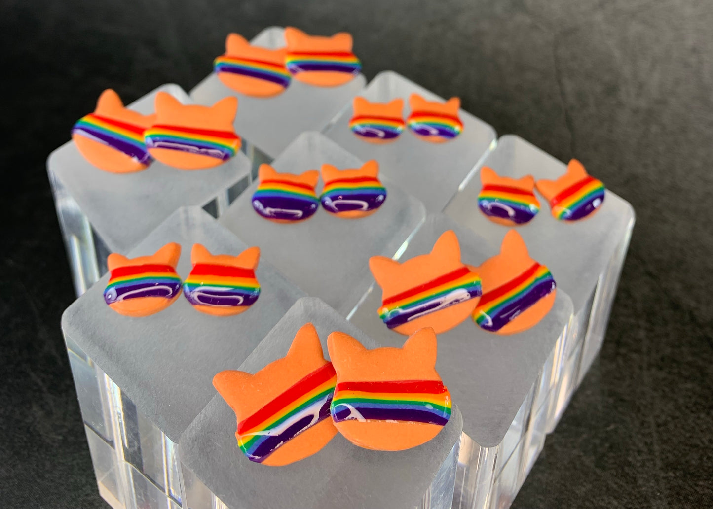 Cat - Rainbow Cat Earrings