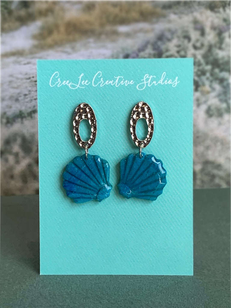 "New" Beachy Vibes - Blue Seashell Dangle