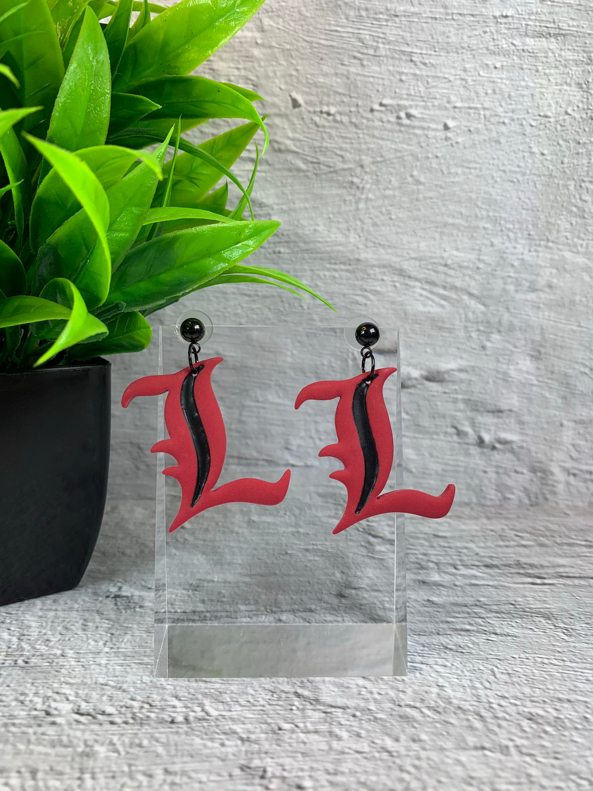 The Big L — Louisville-Inspired Gothic L Polymer Clay Earrings
