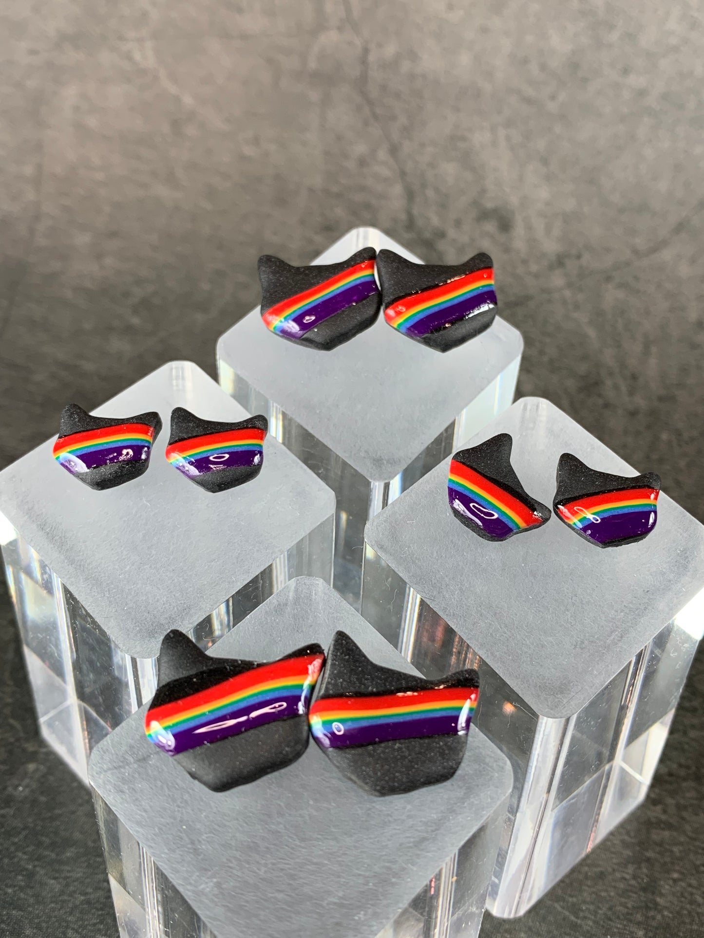 Cat - Rainbow Cat Earrings