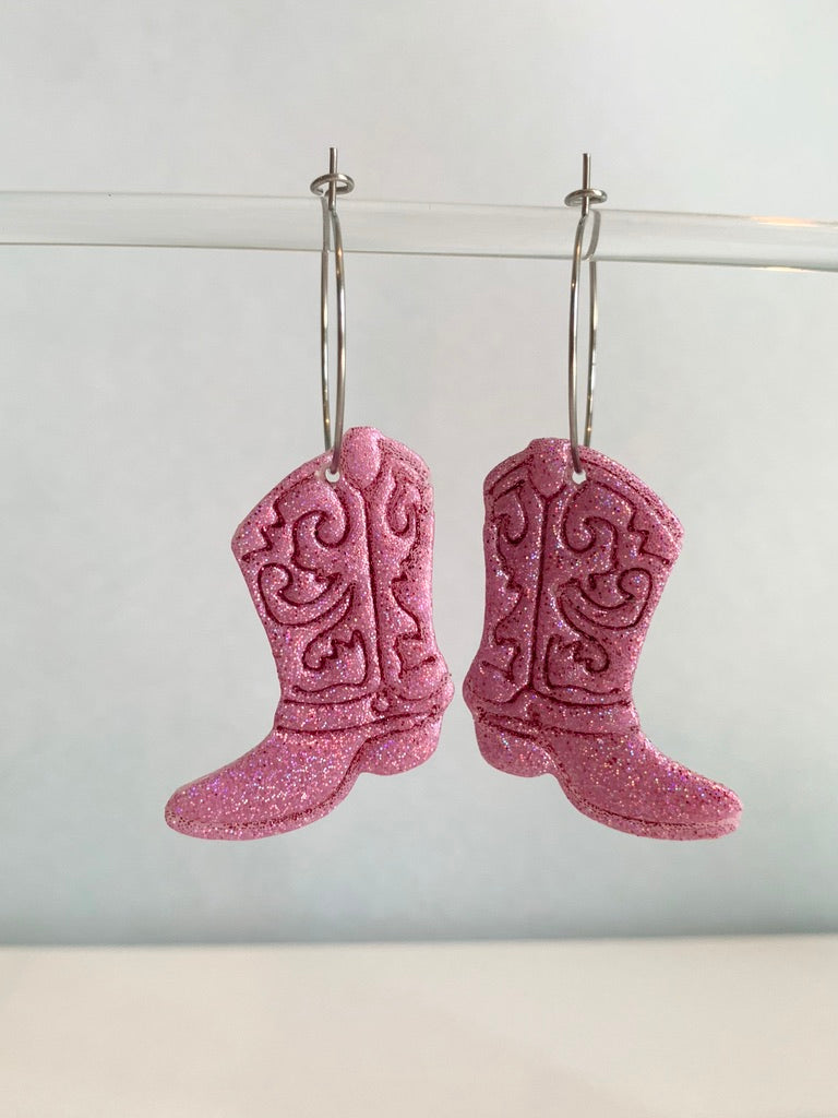 BOHO Sparkle Glitter Cowboy Boot - Red or Pink or Black