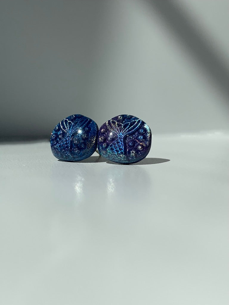 "New" Beachy Vibes - Mermaid Tail Button Studs