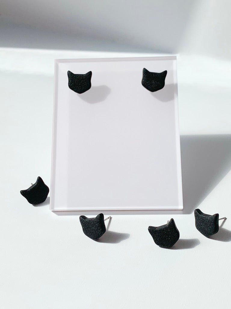 "New" Black Cat Stud Earrings