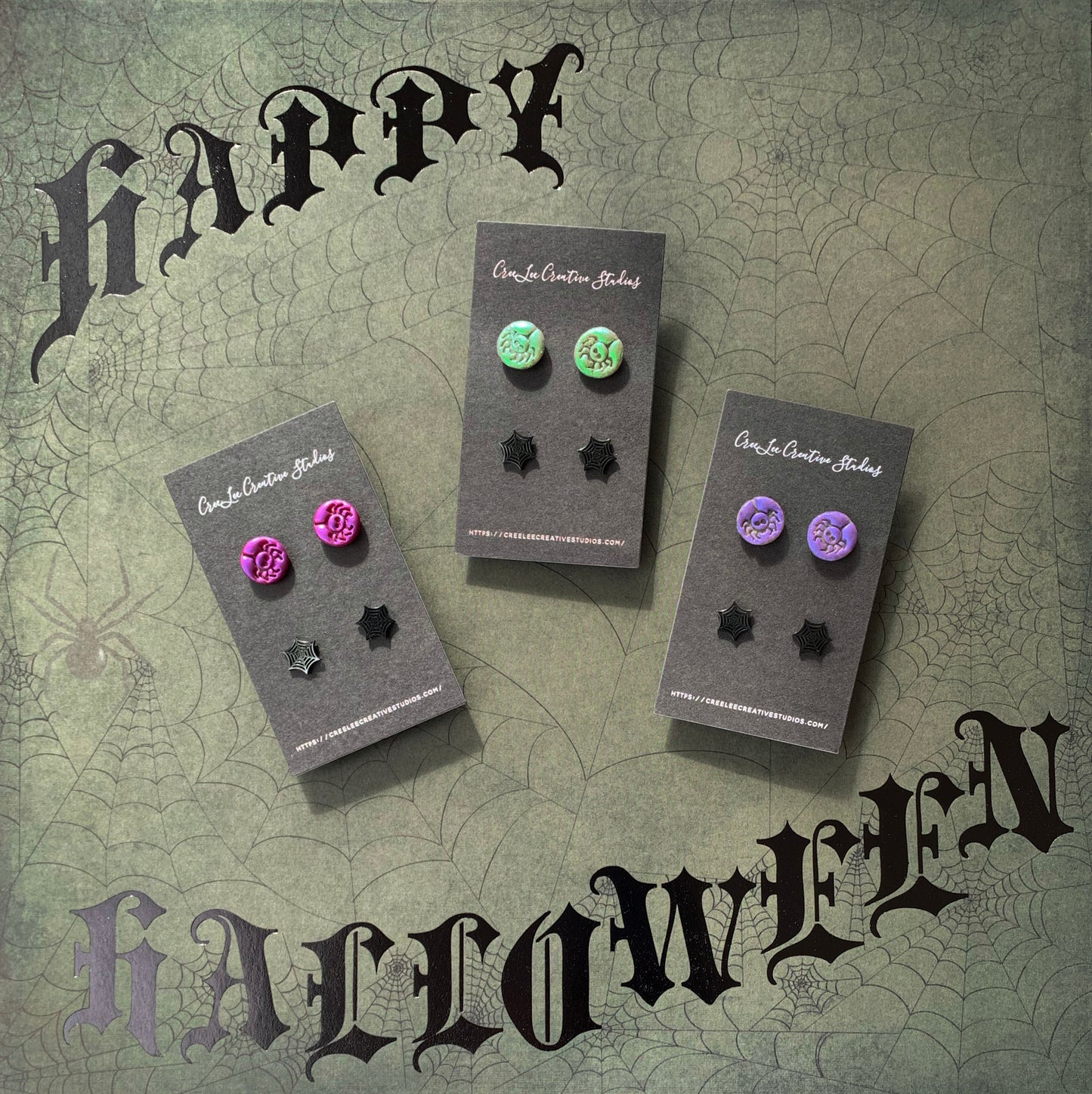 Spooky - Spider + Spiderweb Stud Pack - RESTOCKED