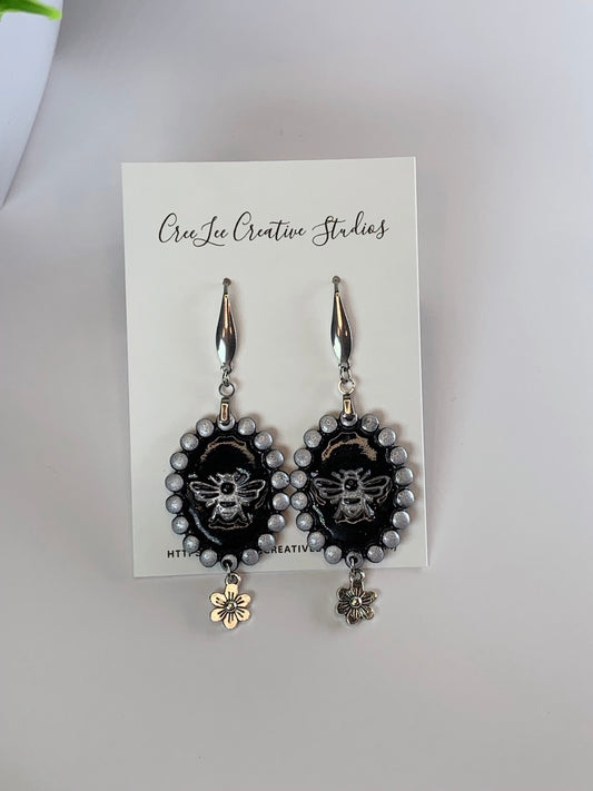 NEW - Noir Bee Earrings – Handmade Gothic Bee Dangle Earrings