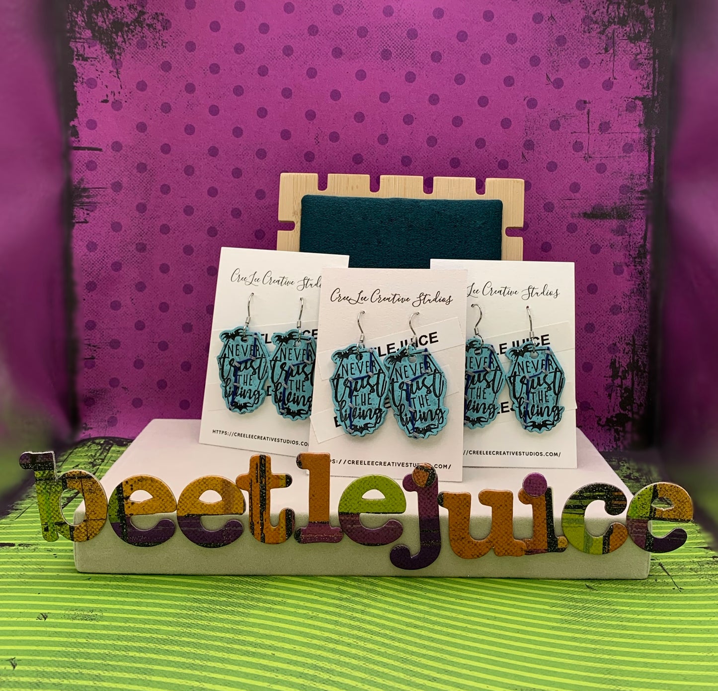 Delores Beetlejuice Earrings Never Trust the Living Earrings