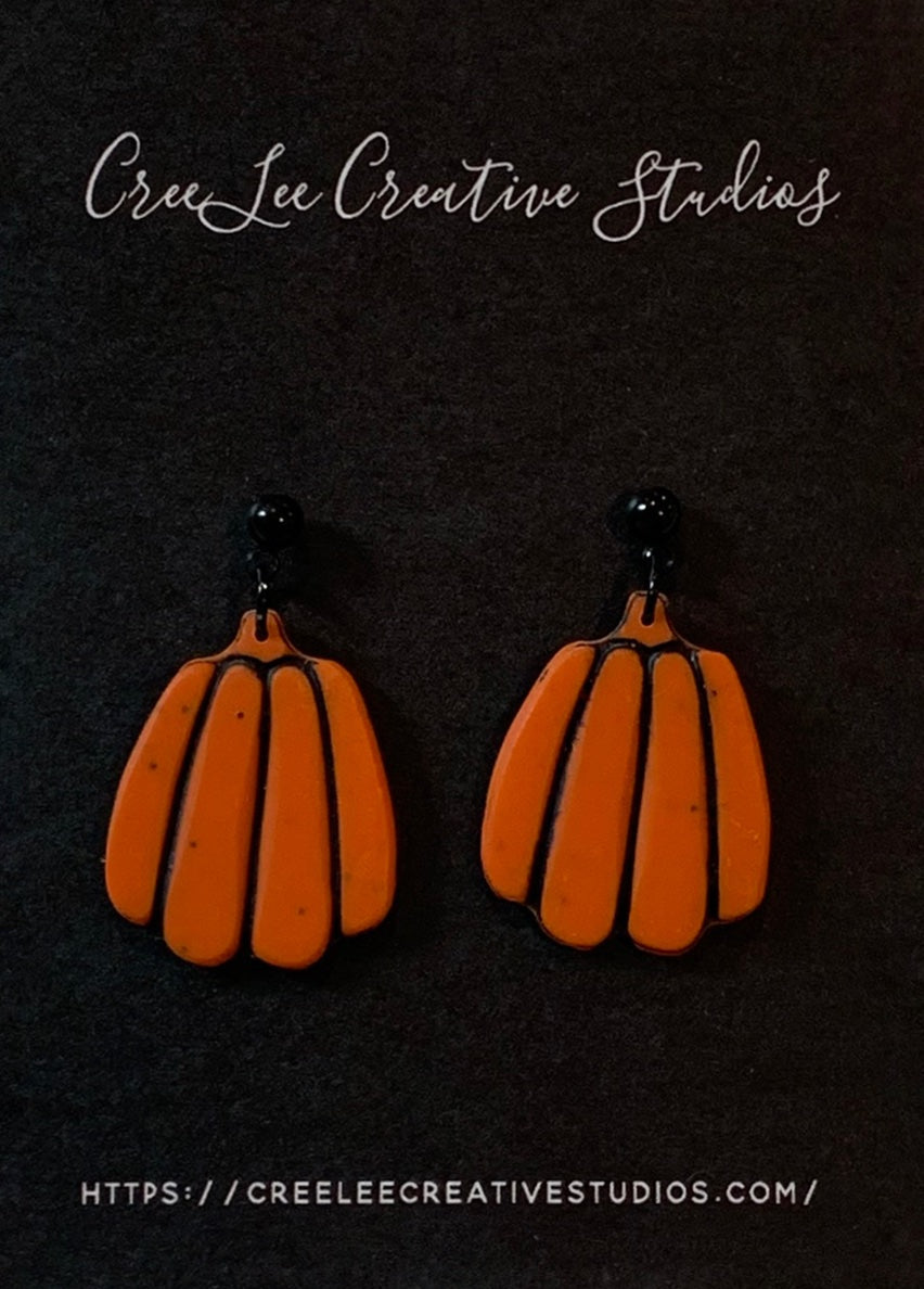 Orange Pumpkin Earrings - RESTOCKED