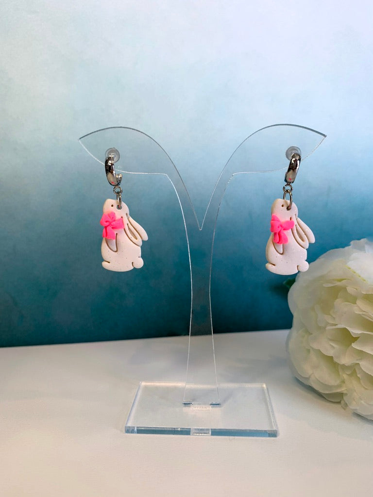 Bunny with a Bow Earrings