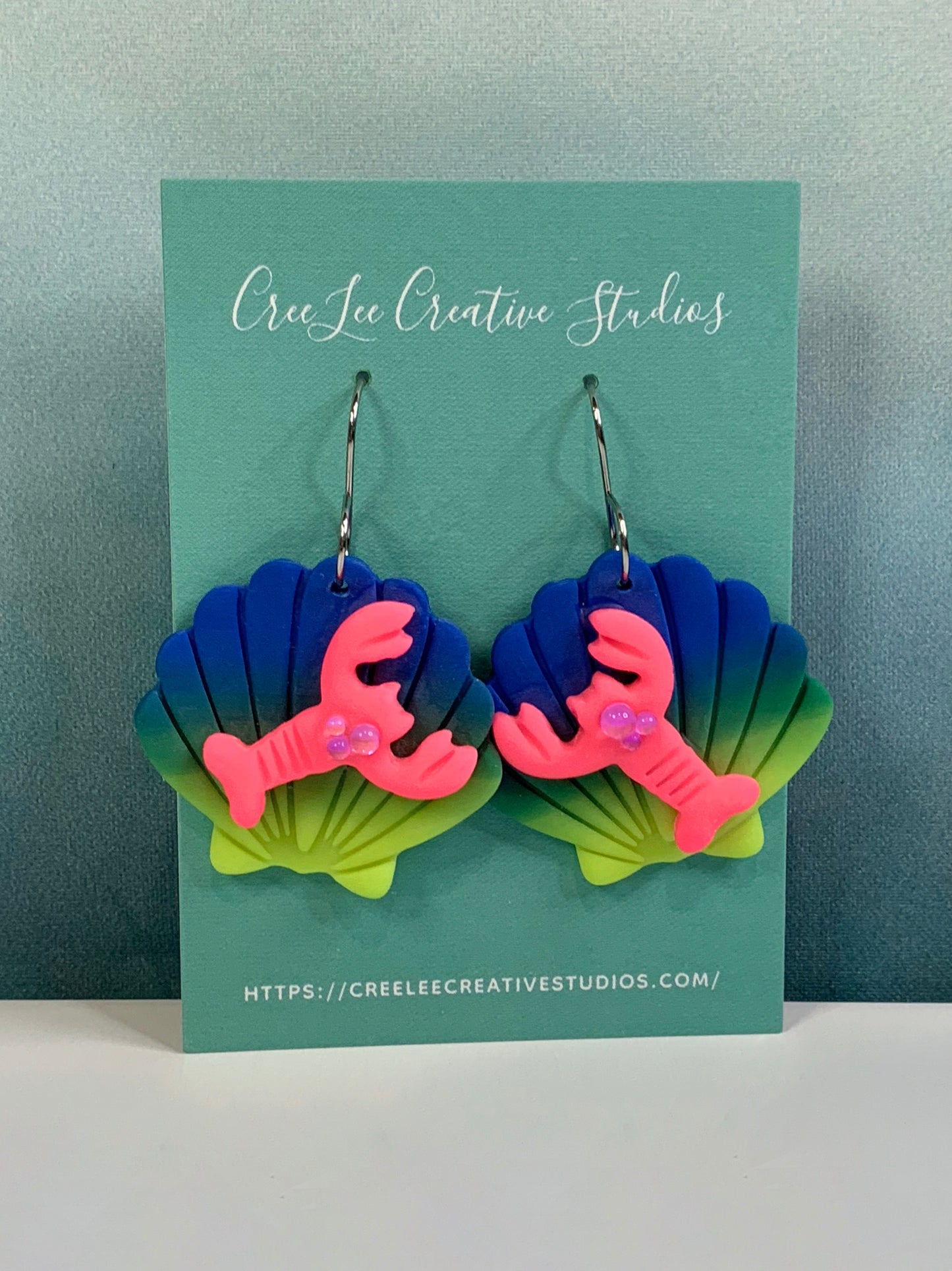 "New" Beachy Vibes - Electric Claws (Pink Lobster) Earrings