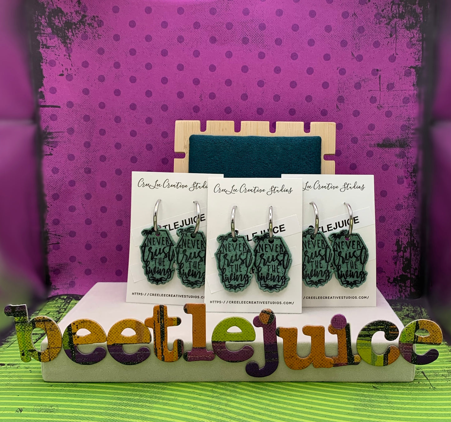 Green Never Trust the Living Earrings