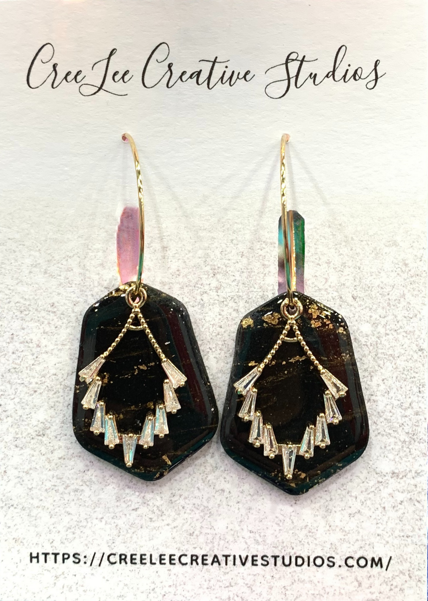 Fancy Everyday - Black and Gold Mia Hoops