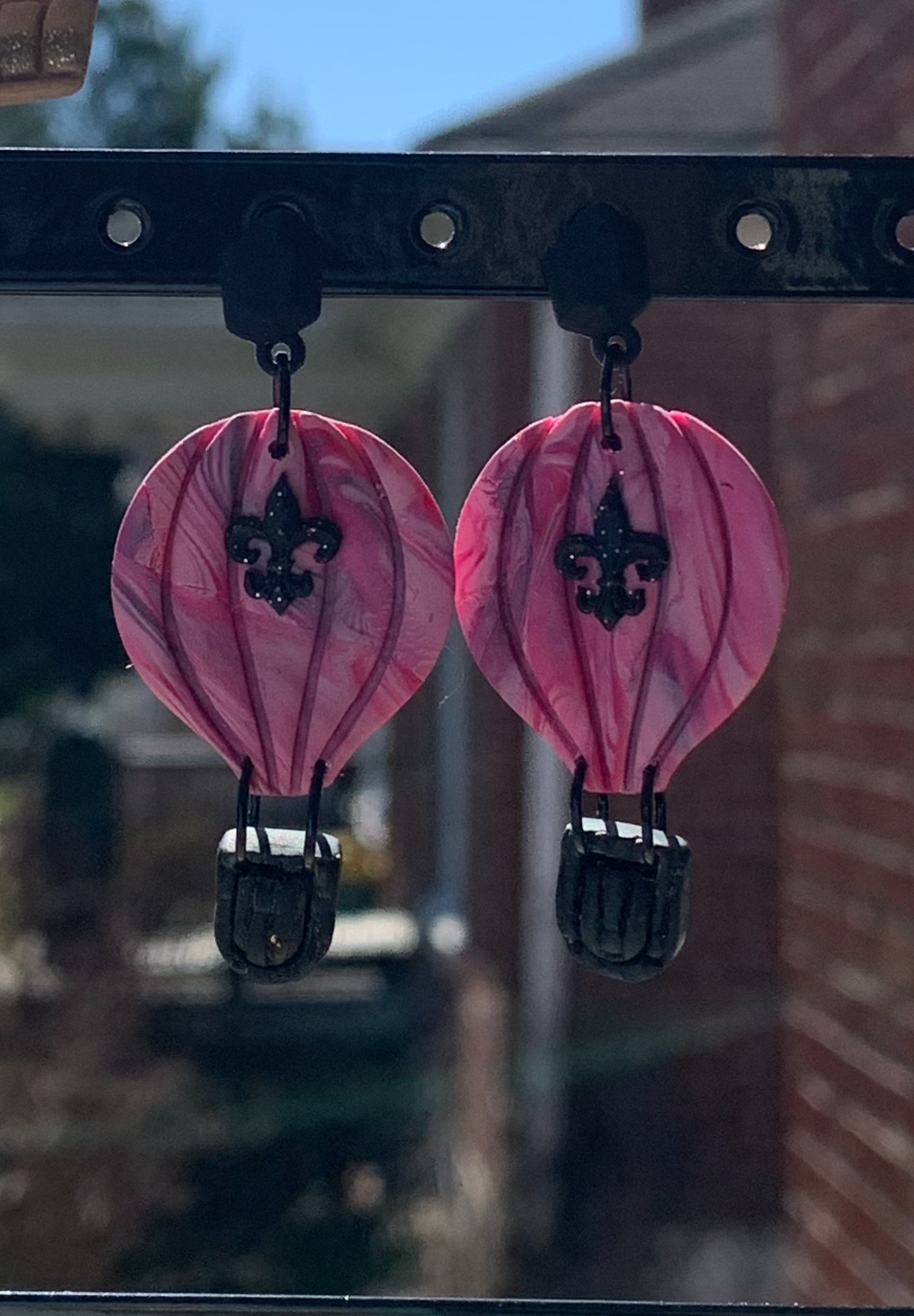 Balloon Festival - Fleur-de-lis Hot Air Balloon Earrings