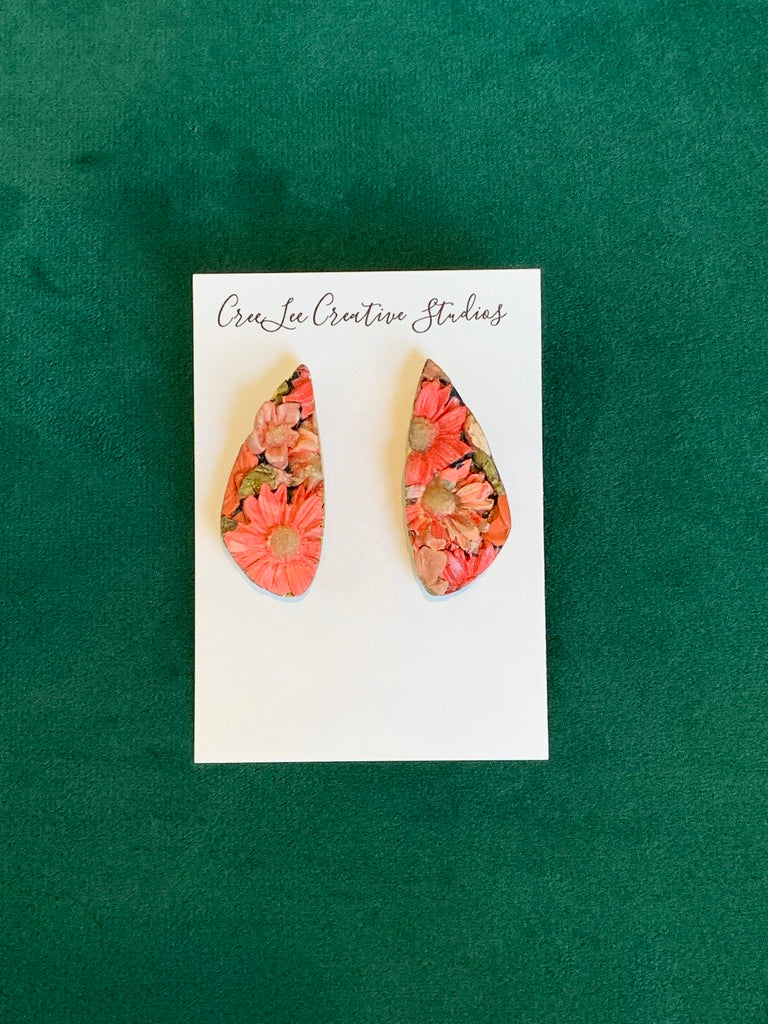 Flower Earrings - Vintage Peach Earring Collection