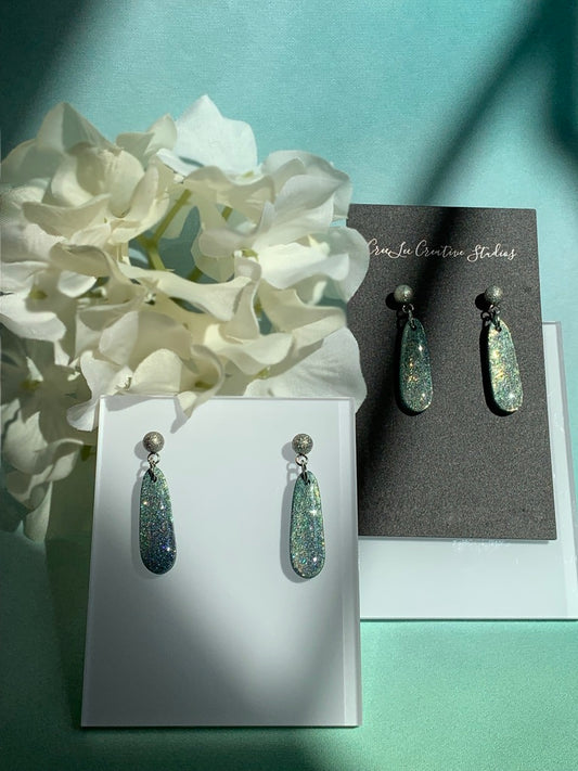 Fancy Everyday - Silver on Turquoise Drop Earrings