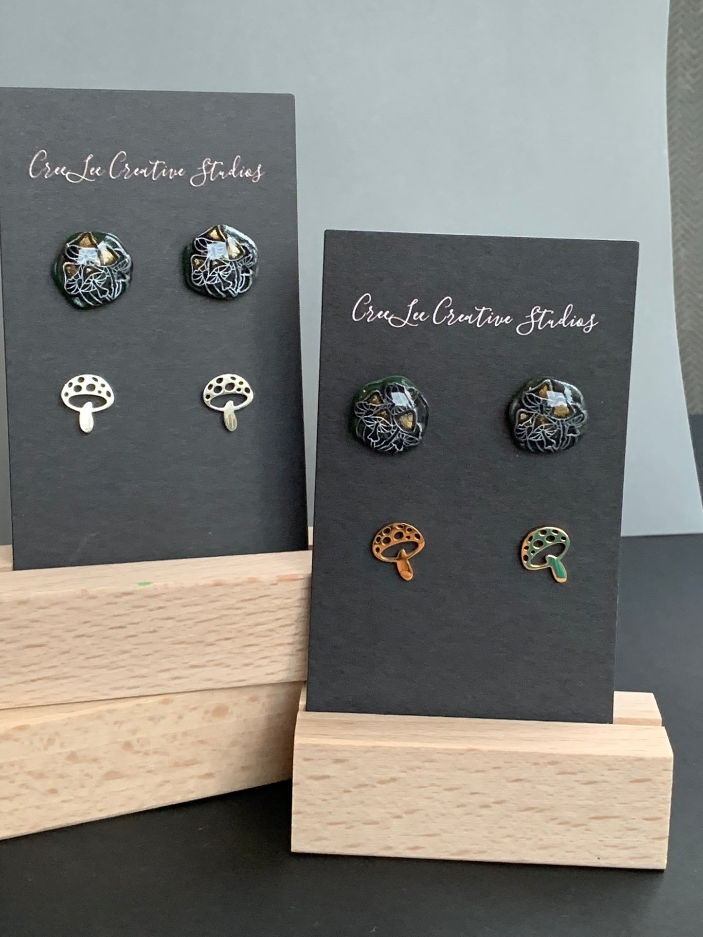 Spooky - Mushroom Stud Pack - Button Studs and Stainless Steel Studs