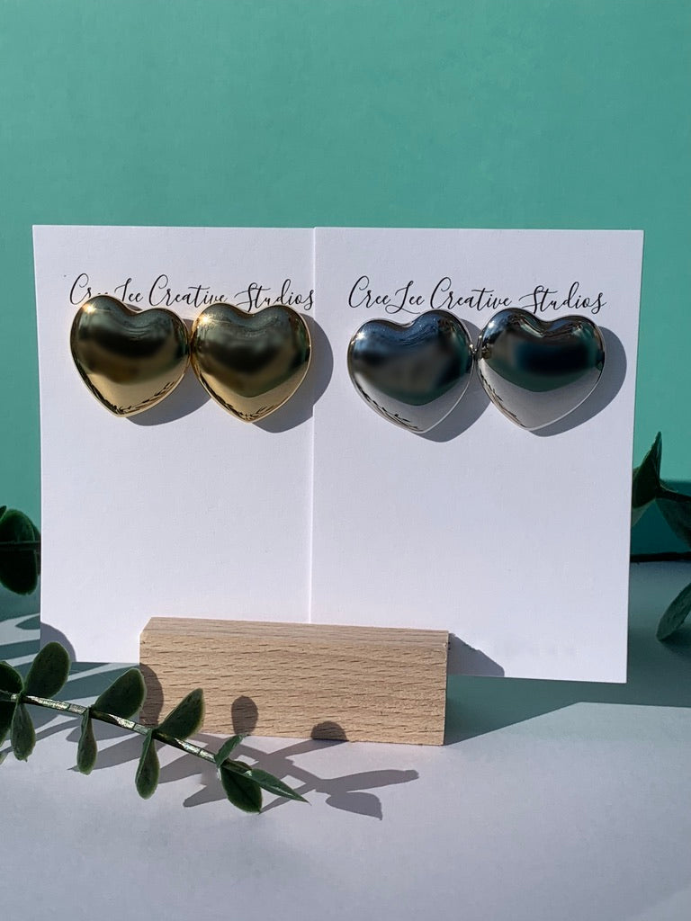 Love - Chunky Heart Stud Earrings