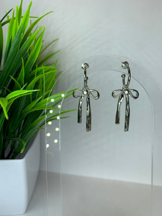 New - Bow Hoop Earrings – Gold & Silver Ribbon Hoops