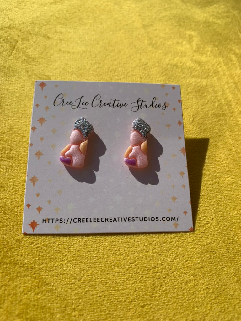 Wicked - Glinda the Good Witch Stud Earrings – Polymer Clay, Hand-Painted
