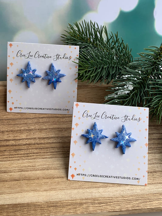 Winter - Blue Twinkle Stud Earrings