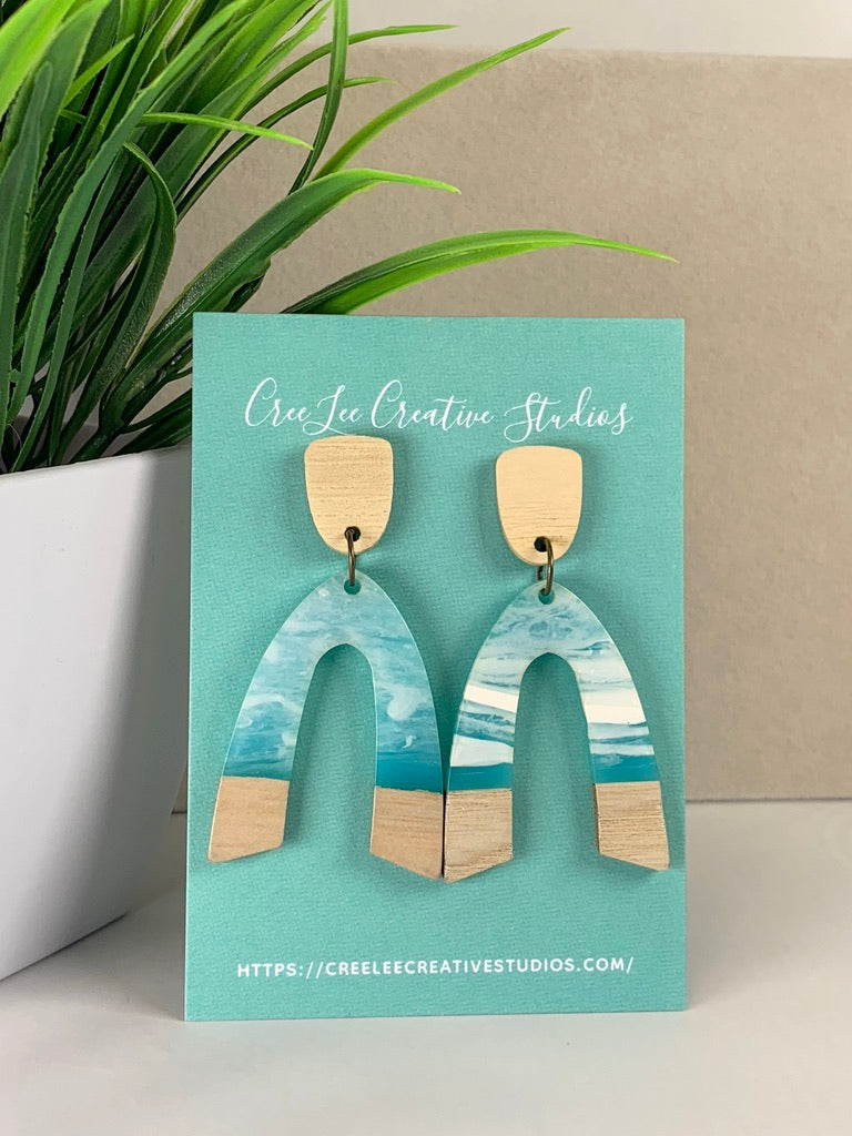 Acrylic Ocean Wave Earrings