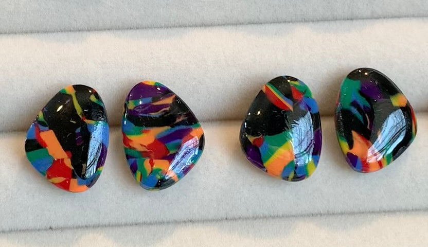 Rainbow Kidney Shaped Studs