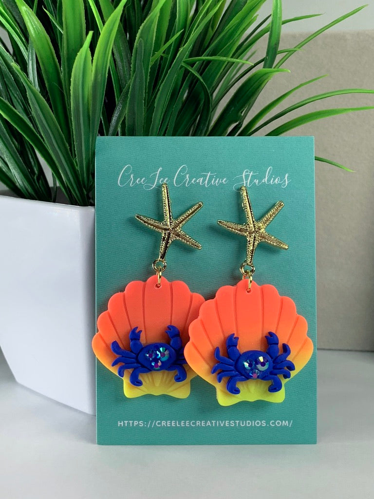Radiant Reef Crab Earrings