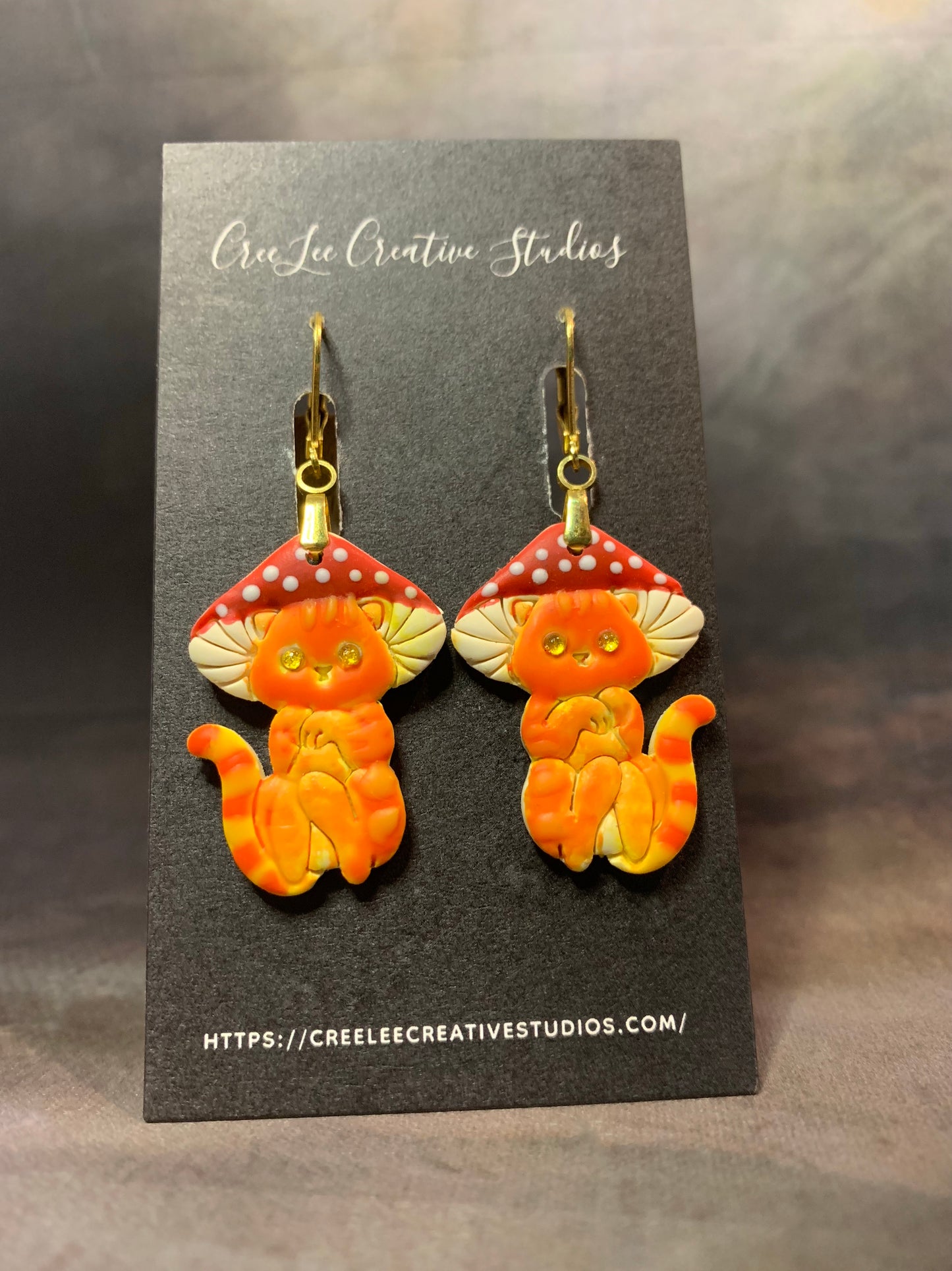 Cat - Mushroom Cat Earrings