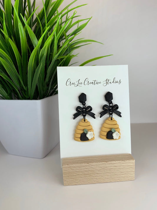 New - Hive Sweet Hive Earrings – Handmade Beehive Statement Dangles
