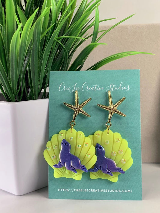 Cosmic Surf Seal Earrings