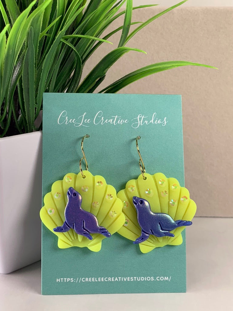 Cosmic Surf Seal Earrings