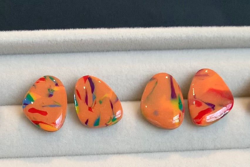 Rainbow Kidney Shaped Studs