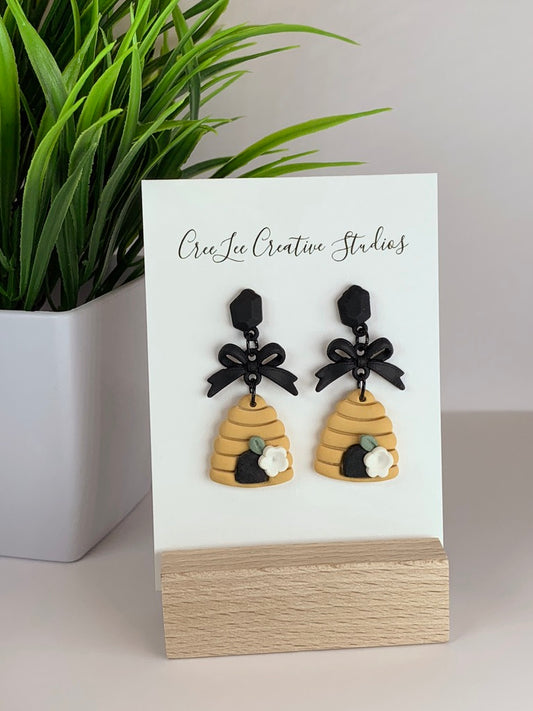 New - Hive Sweet Hive Earrings – Handmade Beehive Statement Dangles