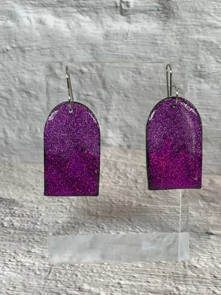 NEW * The Glittering Portal - Purple Arch Earrings