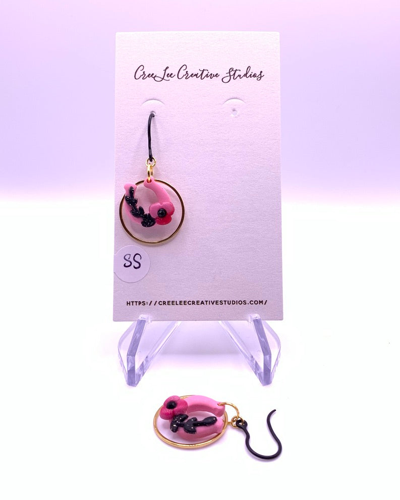 BOHO Pink Horseshoe Earrings