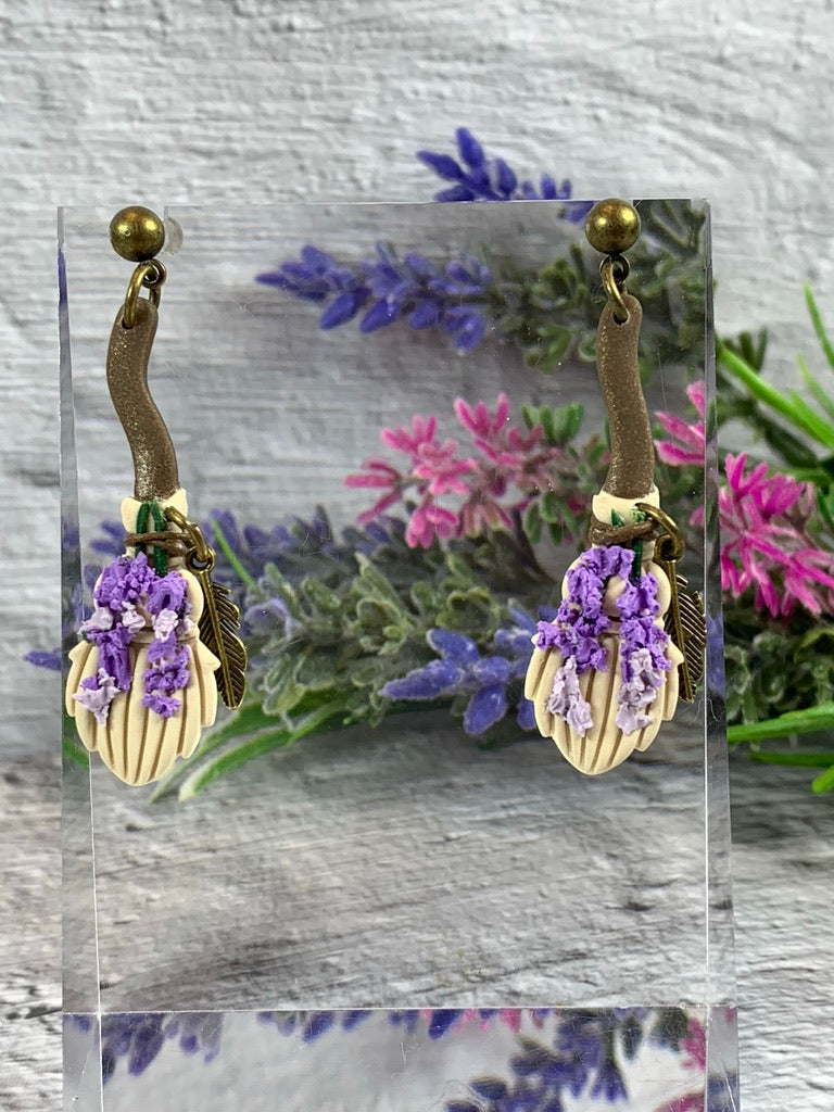NEW * Lavender Broom for Luck Earrings | Inspired by Practical Magic