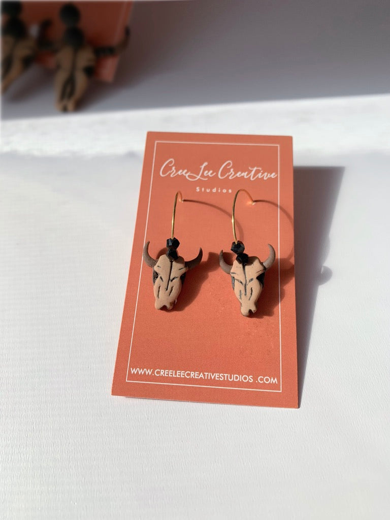 BOHO Bull Skull on Hoops